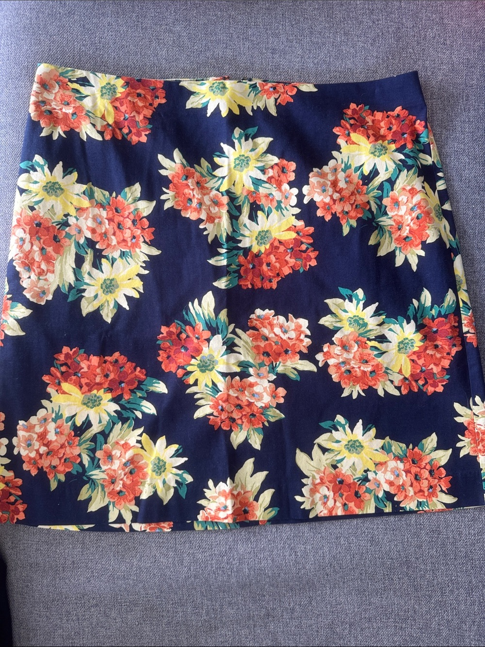 Ann Taylor Factory Navy Floral Mini Skirt